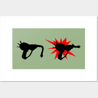 Zombie Pack-a-Punched Ray Gun on Leaf Green Posters and Art